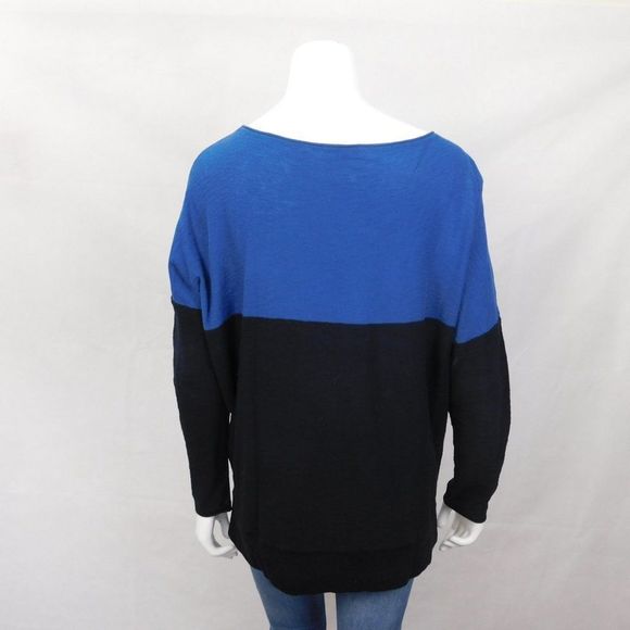 Vince Color Block Sweater Black Blue Medium - Picture 4 of 6